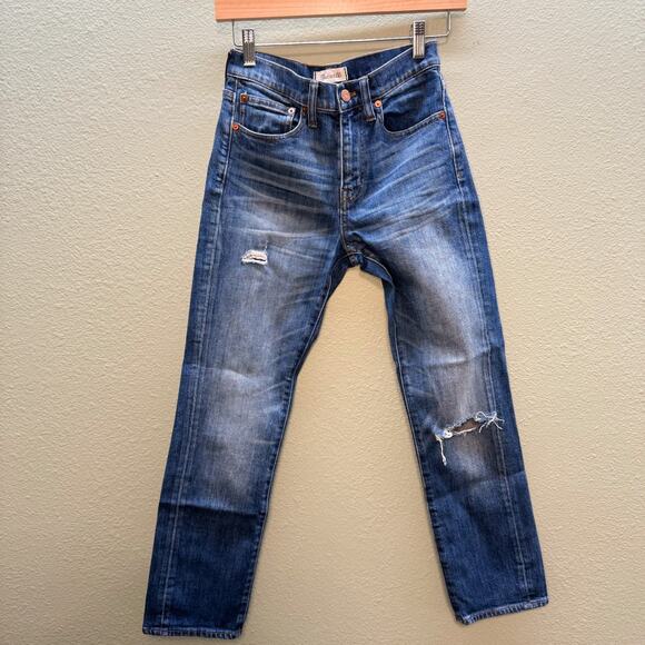 Madewell Straight Crop Distressed Jeans - Size 24 - Picture 1 of 10